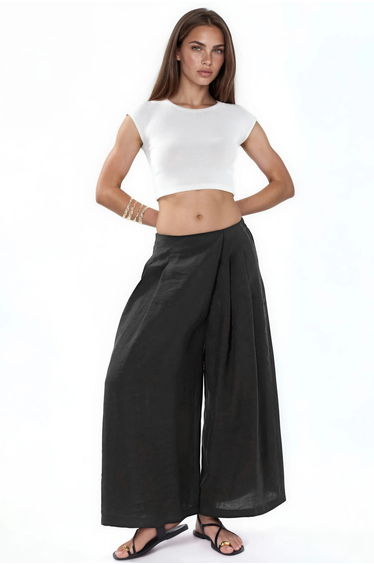 Wide Leg Palazzo Modal Pants