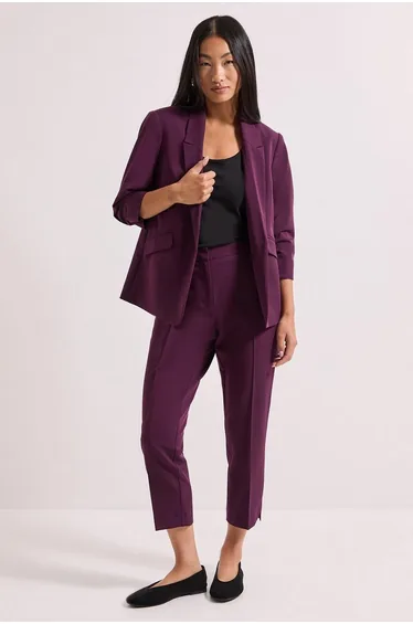 Petite Ruched Sleeve Blazer