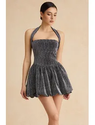 Halter Neck Sleeveless Mini Dress - 9