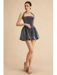 Halter Neck Sleeveless Mini Dress