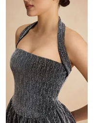 Halter Neck Sleeveless Mini Dress - 8