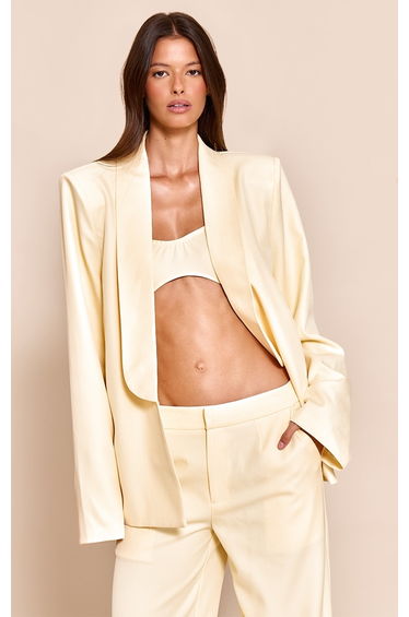 Butter Yellow Tailored Longline Blazer