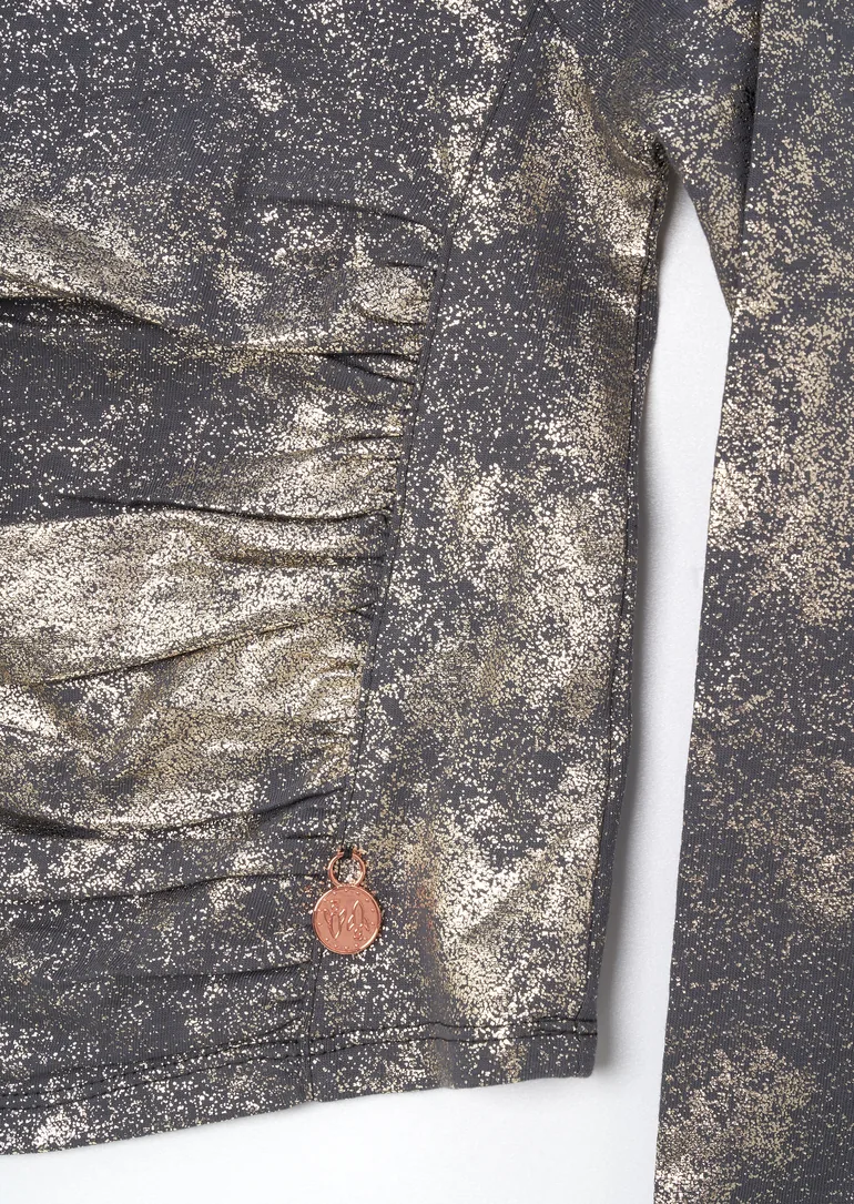 Maya Gold Metallic Long Sleeve T - 3
