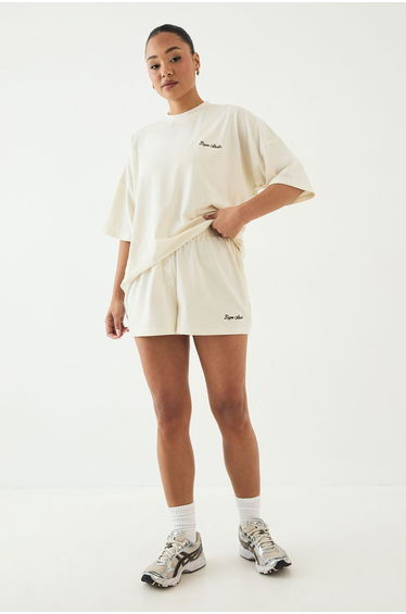 DSGN Studio Lounge Henley Button Supersoft Short - cream