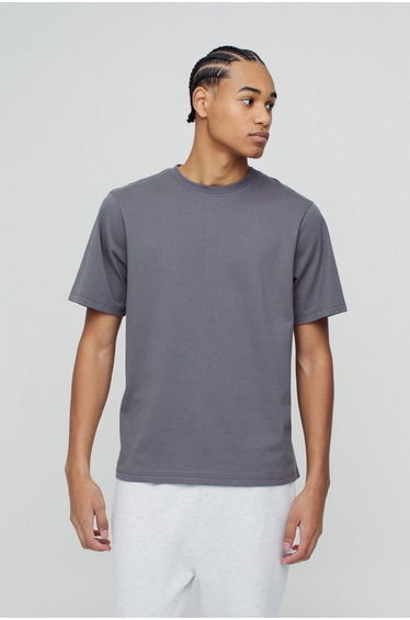 Regular Fit Basic Crew Neck T-shirt - charcoal