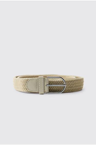 Textured Woven Belt - ecru