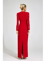 Solveig Red Diamond Maxi Dress - 6