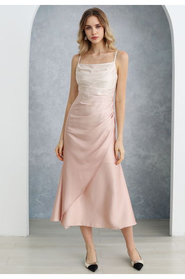 Effortlessly Glam Ombre Satin Cami Dress