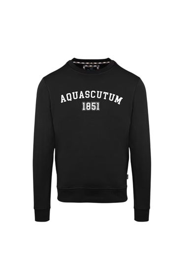 Aquascutum Mens Arched Logo Sweatshirt - Black