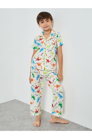 Boys All Over Print Shirt and Pyjama Set