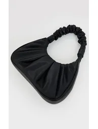 Black Ruched Handle Shoulder Bag - 2