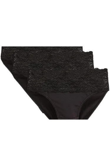 سروال داخلي دانتيل اسود عدد 3