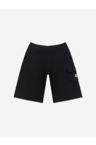 Moncler Enfant Boys Logo Pocket Sweat Shorts in Black