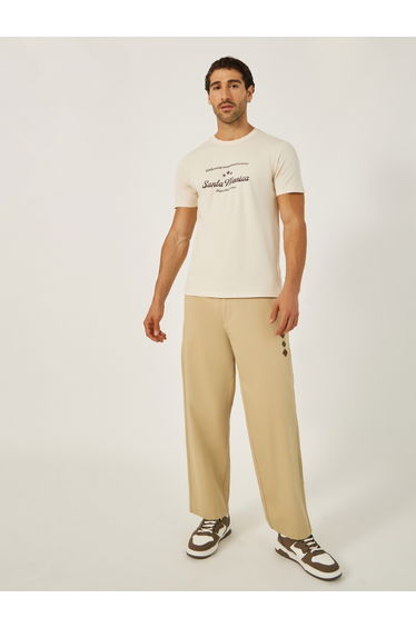 Textured Mid Rise Chino Trousers