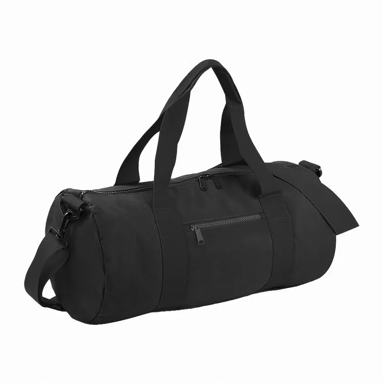 Bagbase Plain Varsity Barrel / Duffle Bag (20 Litres) (Pack of 2) - Black/Black - 1