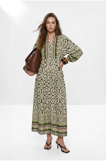 فستان ترينديول موديست متعدد الالوان بأكمام طويلة