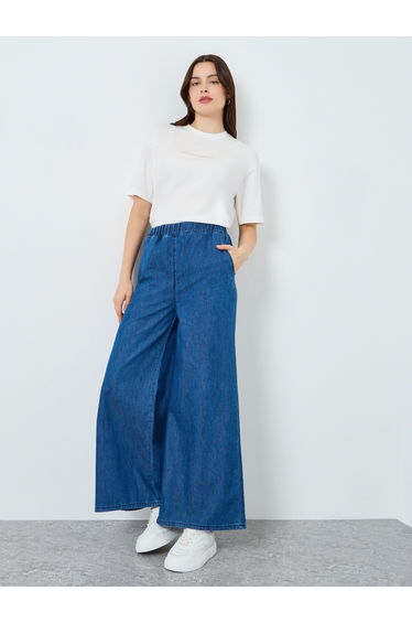 Women High Rise Wide Leg Jeans
