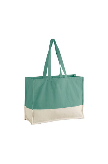 Westford Mill EarthAware Contrast Organic Shopper Bag - Sage Green/Natural