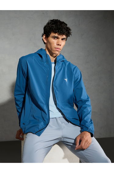 Solid Hooded Zipper Jacket