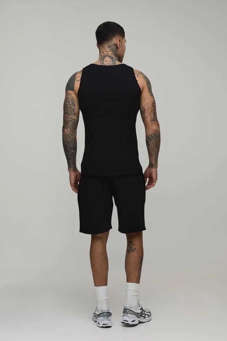 تانك توب بوهو مان أسود بلا أكمام - 1