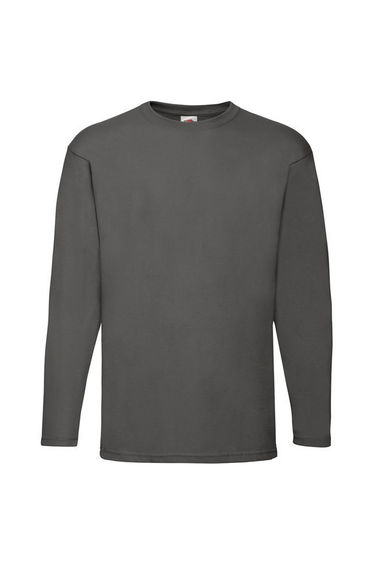Fruit of the Loom Mens Valueweight Heather Long-Sleeved T-Shirt - Light Graphite