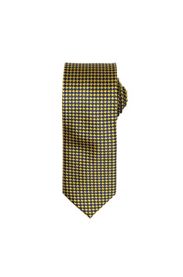 Premier Mens Puppy Tooth Formal Work Tie - Gold