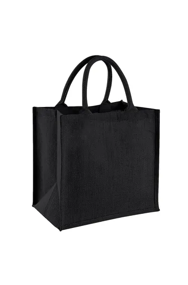 Westford Mill Jute Mini Gift Bag (6 Litres) (Pack Of 2) - Black/Black