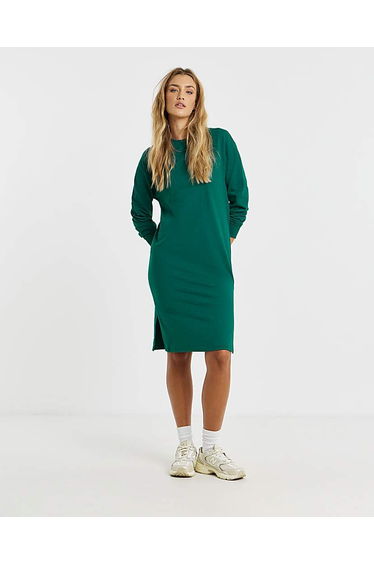 Green Midi Sweatshirt Dress
