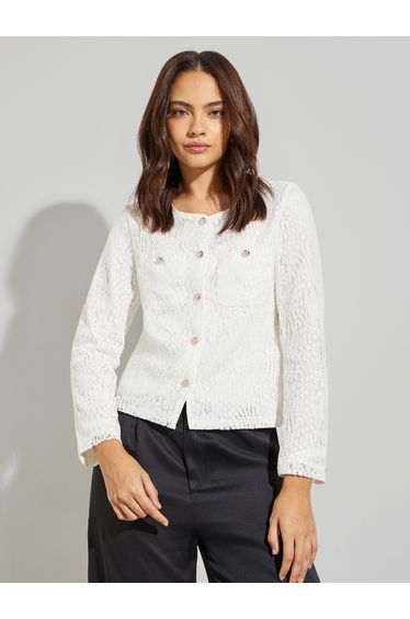 Women Regular Fit Lace Overlay Jacket