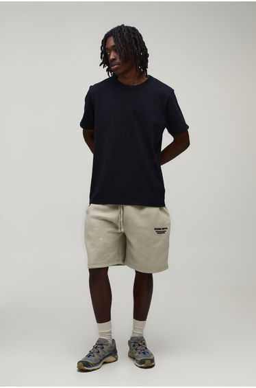 Regular Fit High Build Printed Jersey Short - stone