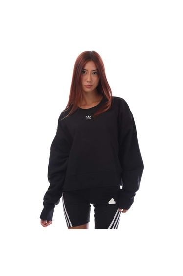 Women's adidas Originals Adicolor Essentials Crew Sweatshirt (Plus Size) in Black