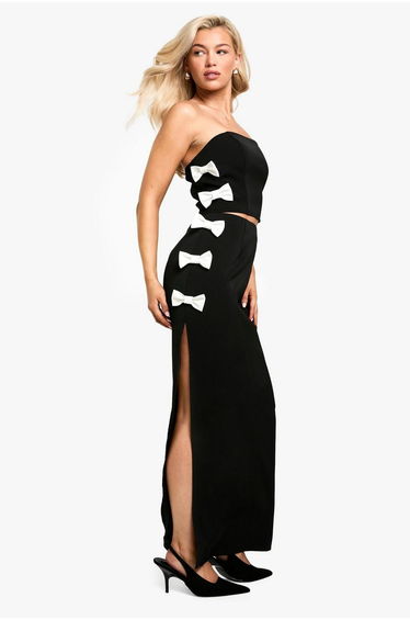 Contrast Bow Tailored Bandeau