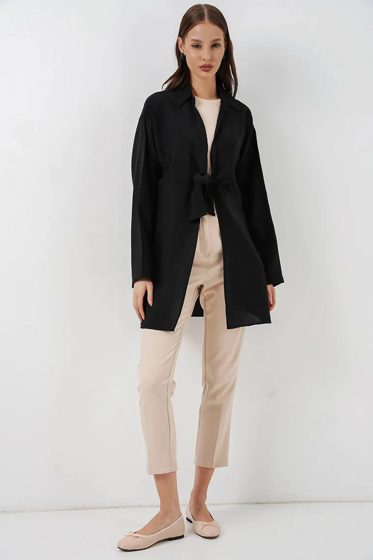 BDART Tie Detail Long Sleeve Kimono - 1