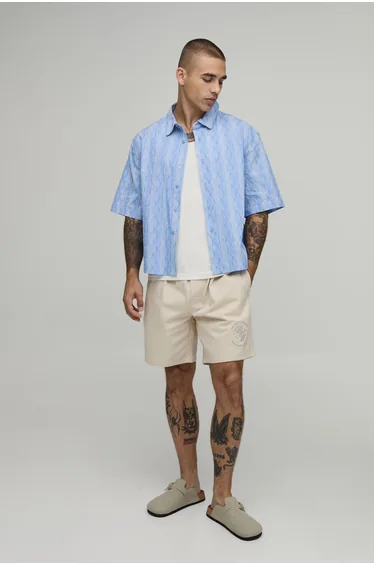 Relaxed Fit Twill Shorts - natural
