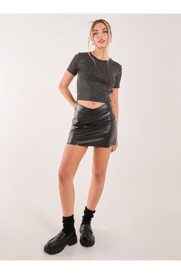 Glitter Lurex Crew Neck Top