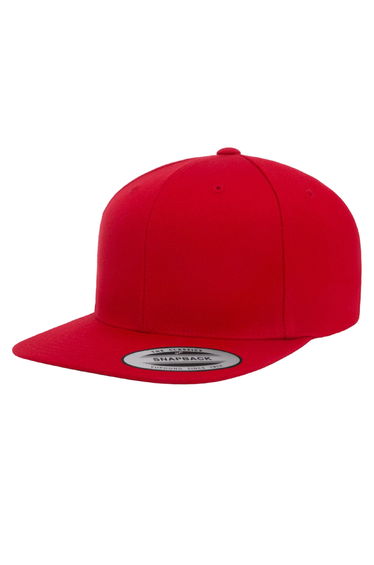 Yupoong Flexfit Unisex Plain Classic 5 Panel Snapback Cap - Red