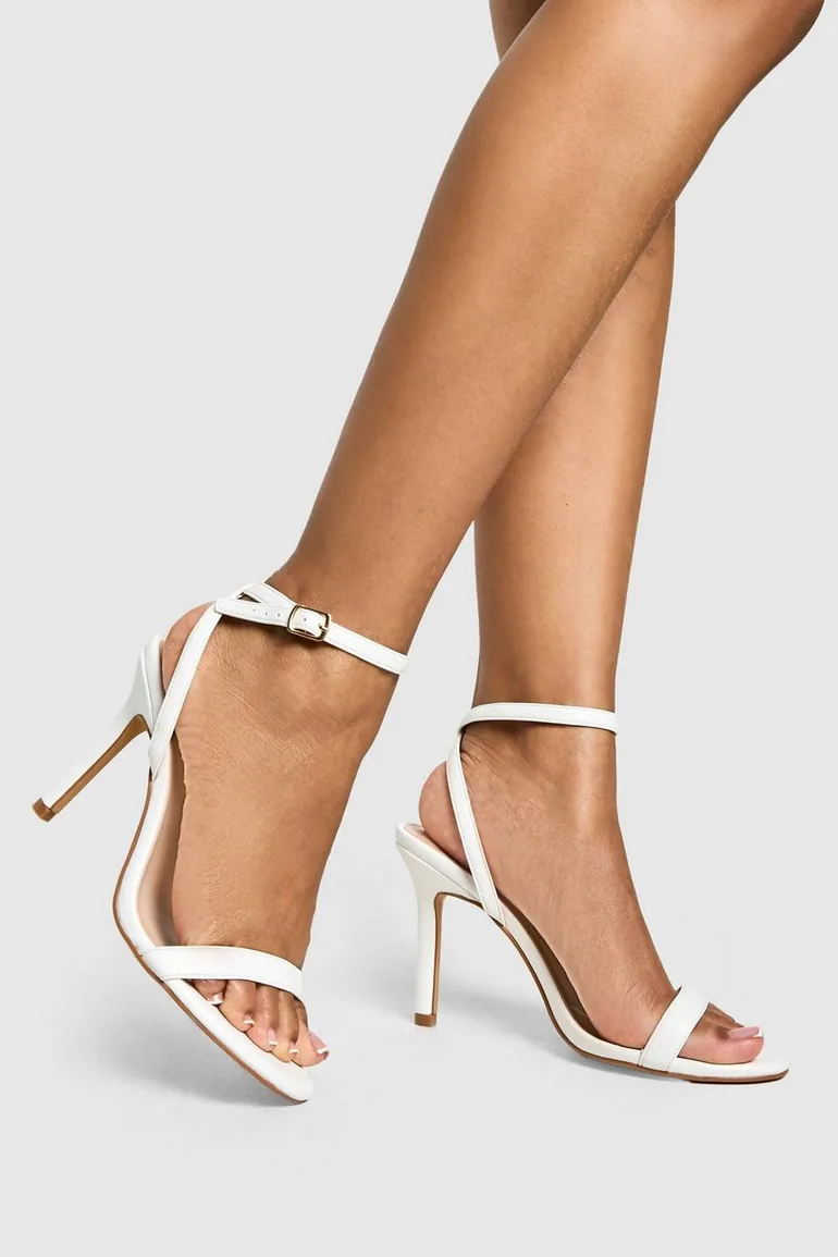 Wide Fit Barely There Heels - white