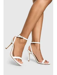 Wide Fit Barely There Heels - white