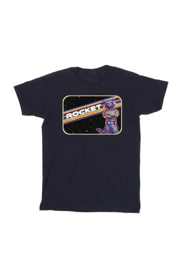 Guardians Of The Galaxy Volume 3 Girls Rocket Raccoon Cotton T-Shirt - Navy Blue