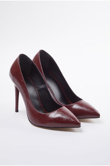 Burgundy Pointed Toe Women's Classic Heeled Shoes