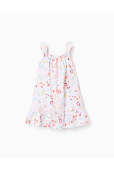 Ss Dress Aop Jersey, White
