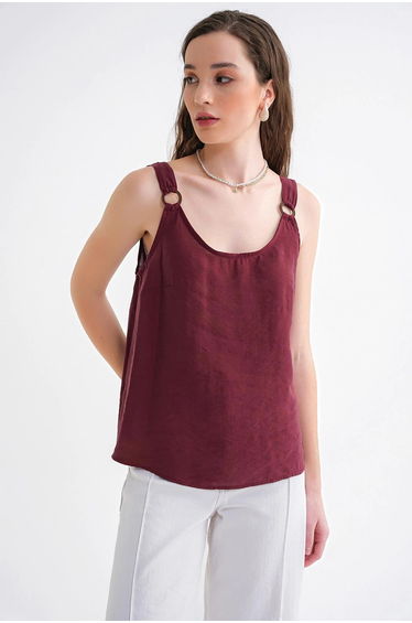 Mixray U Collar top with Accessory Detail