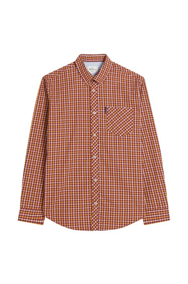 Ben Sherman Mens Signature House Check Long-Sleeved Shirt - Red