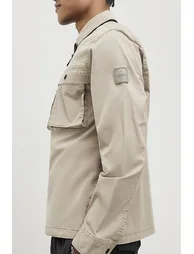 Beige Regular Fit Zipped Overshirt - 3