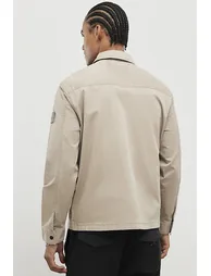 Beige Regular Fit Zipped Overshirt - 2
