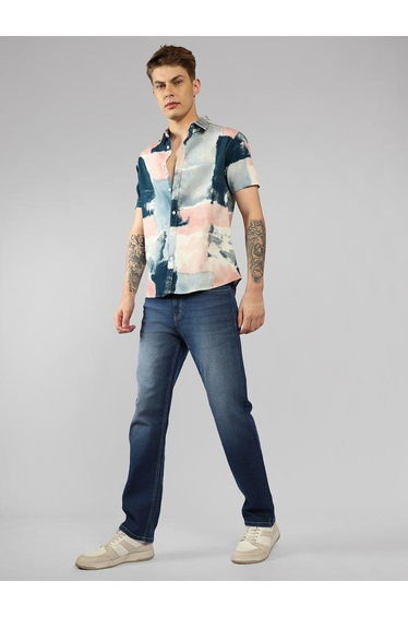 AOP Button Down Short Sleeves Casual Shirt