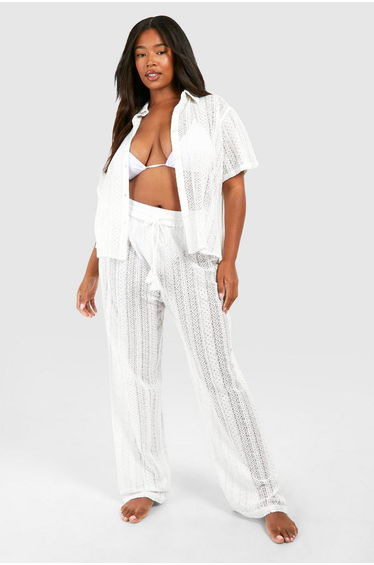 Plus Crochet Tassel Beach Cover Up