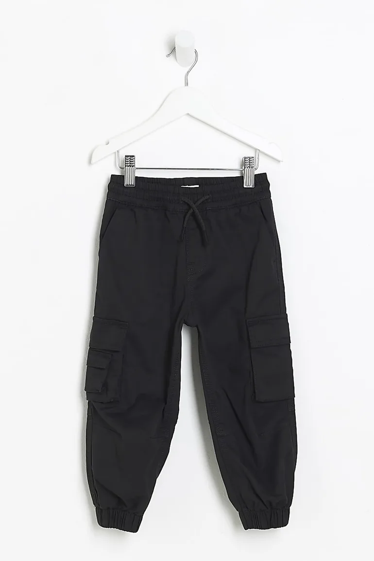 Mini Black Cargo Trousers - 1