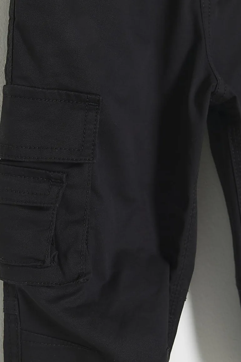 Mini Black Cargo Trousers - 3