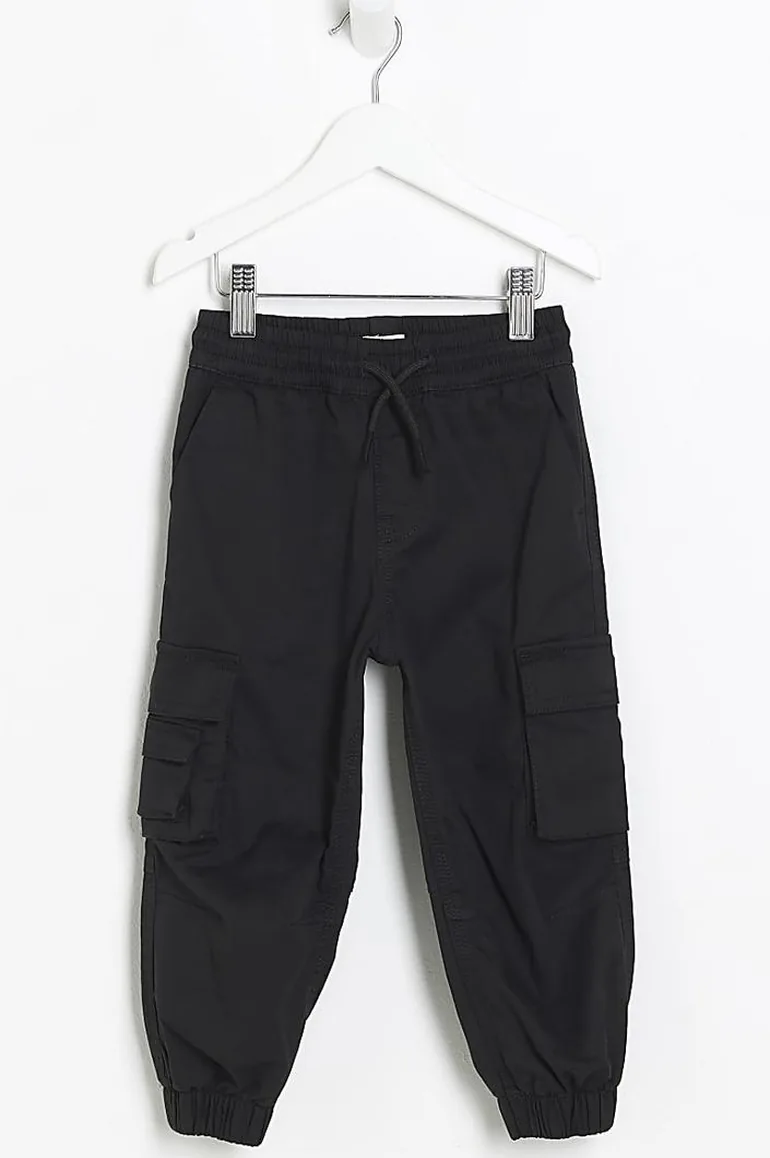 Mini Black Cargo Trousers